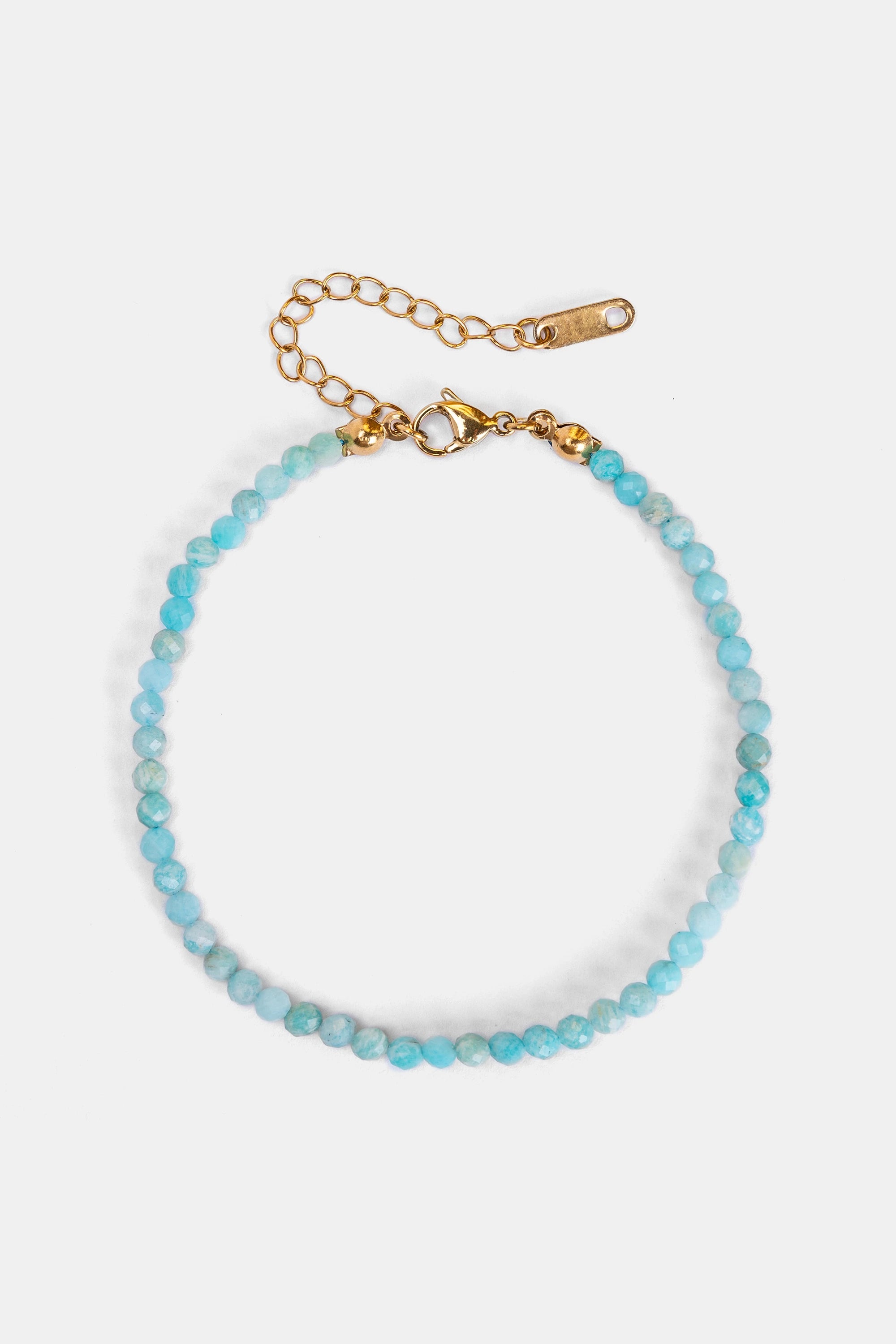 dainty amazonite beaded bracelet with 18k gold clasp – Velvet Luminance
