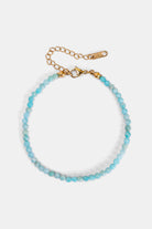 dainty amazonite beaded bracelet with 18k gold clasp – Velvet Luminance