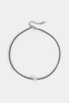 black crystal bow bead choker with stainless-steel extender – Velvet Luminance