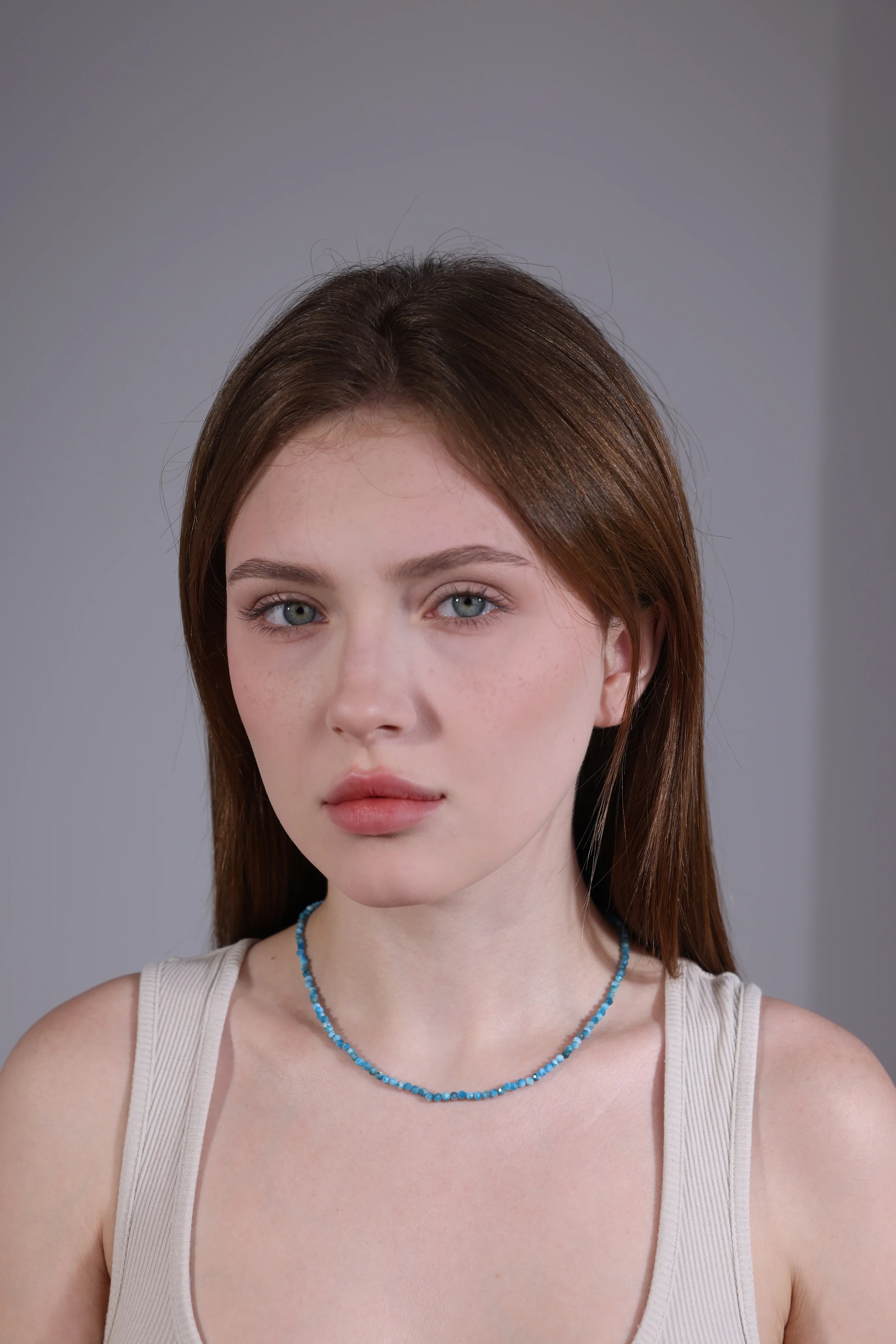 larimar necklace styling portrait – gift for her