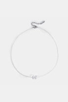 clear crystal beaded necklace with bow bead pendant – Velvet Luminance