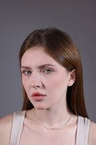 clear crystal bow bead minimalist choker – portrait view