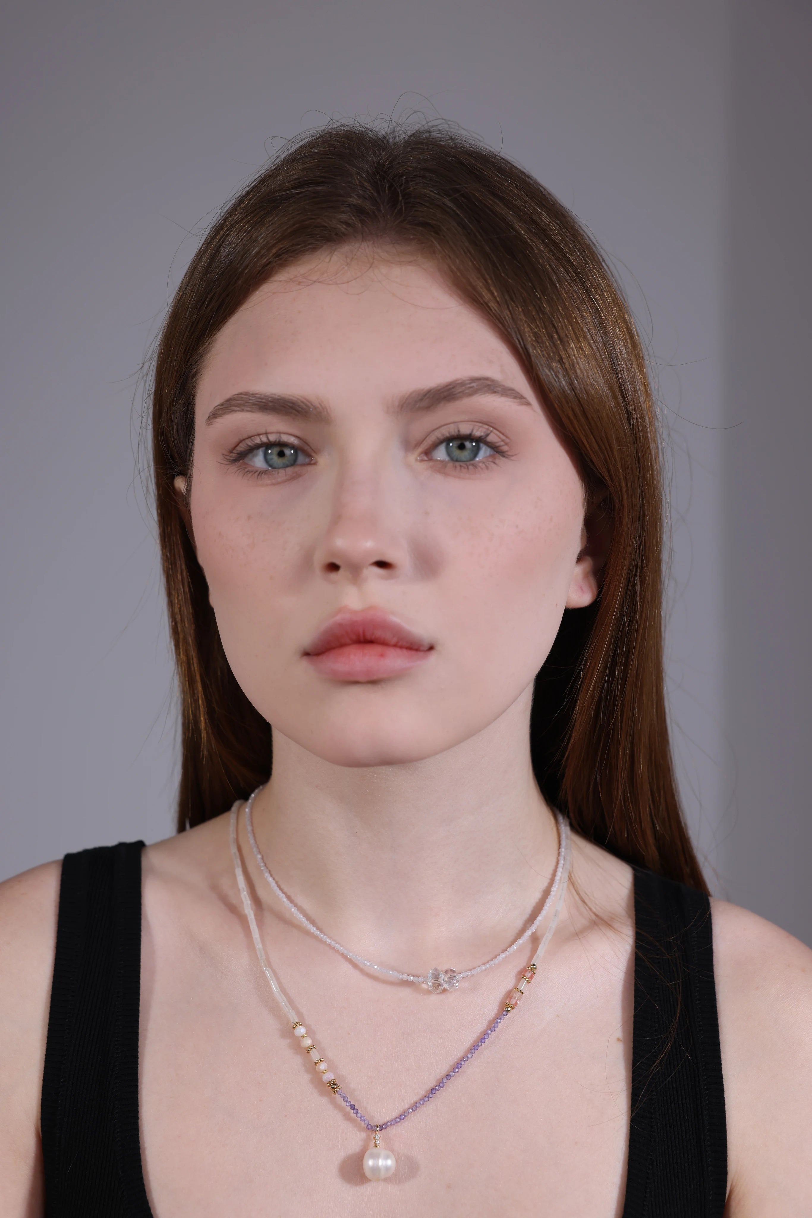 freshwater pearl necklace styling portrait – gift for her