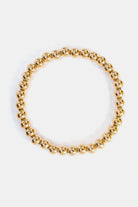 gold beaded bracelet 6mm on white background – Velvet Luminance