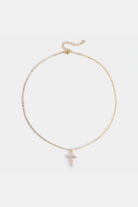 gold cross pendant necklace with adjustable extender chain – Velvet Luminance