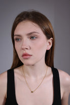 front portrait with gold heart A necklace – minimalist jewelry