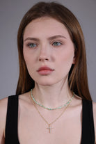 moss agate necklace styling portrait – gift for her