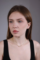 rose quartz pendant necklace for layering – portrait view