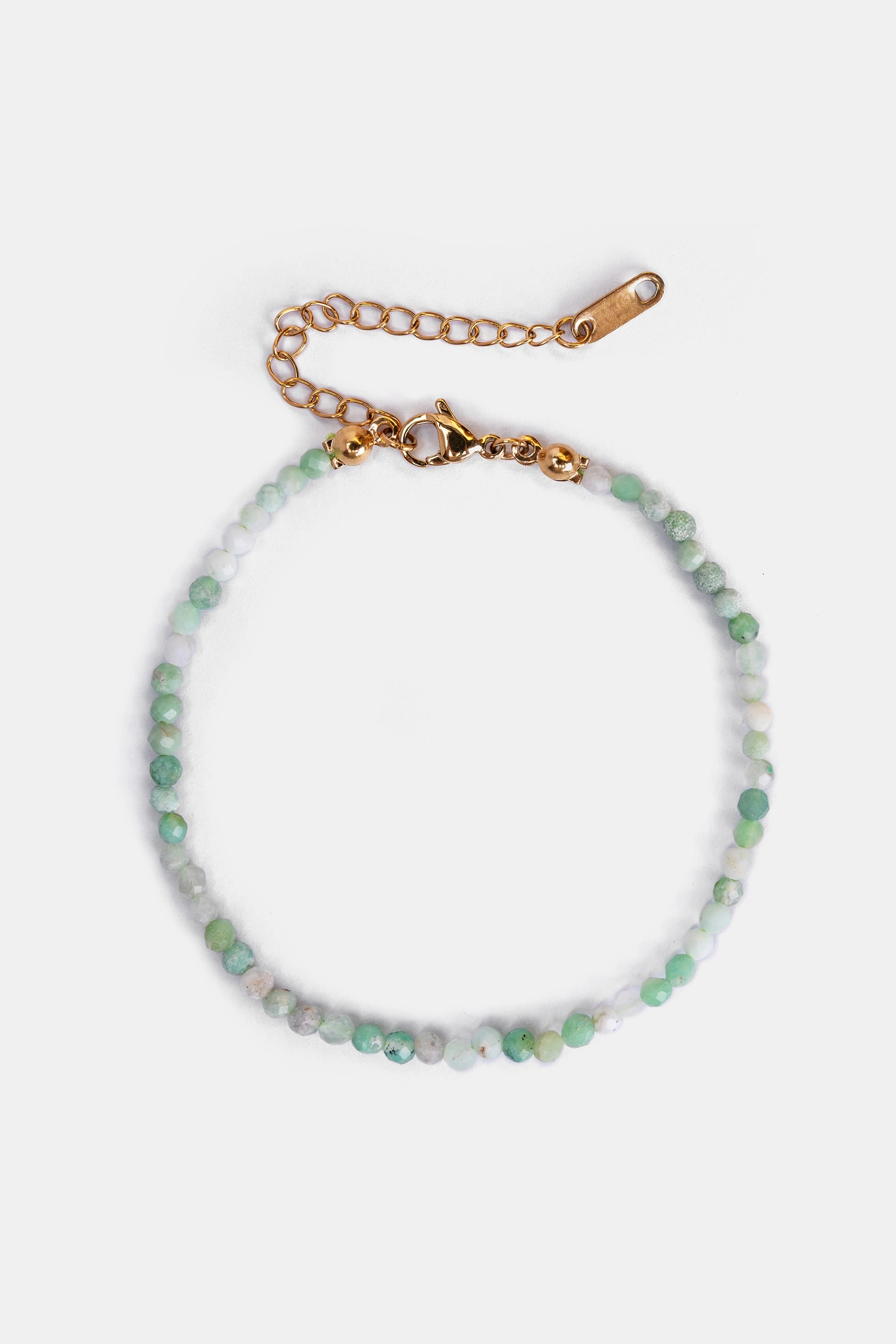 moss agate beaded bracelet with 18k gold-plated clasp – Velvet Luminance