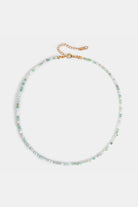moss agate beaded necklace with 18k gold-plated clasp – Velvet Luminance