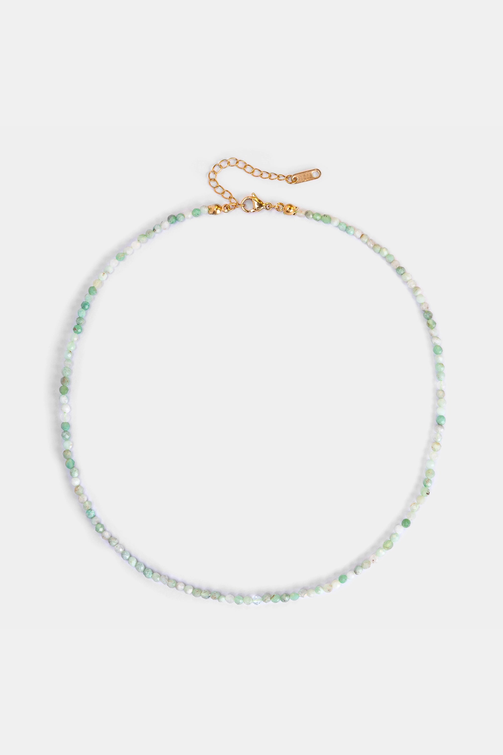 moss agate beaded necklace with 18k gold-plated clasp – Velvet Luminance