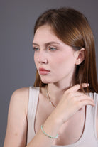 moss agate bracelet styling portrait – gift for her