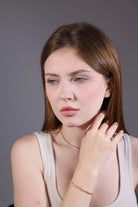 pink gemstone bracelet on wrist – stacking boho style