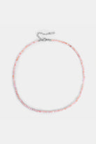 pink opal beaded necklace with stainless-steel clasp – Velvet Luminance