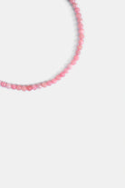 close-up of faceted Peruvian pink opal beads