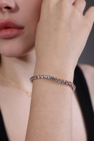 dainty rose gold bracelet with sparkling zirconia stones