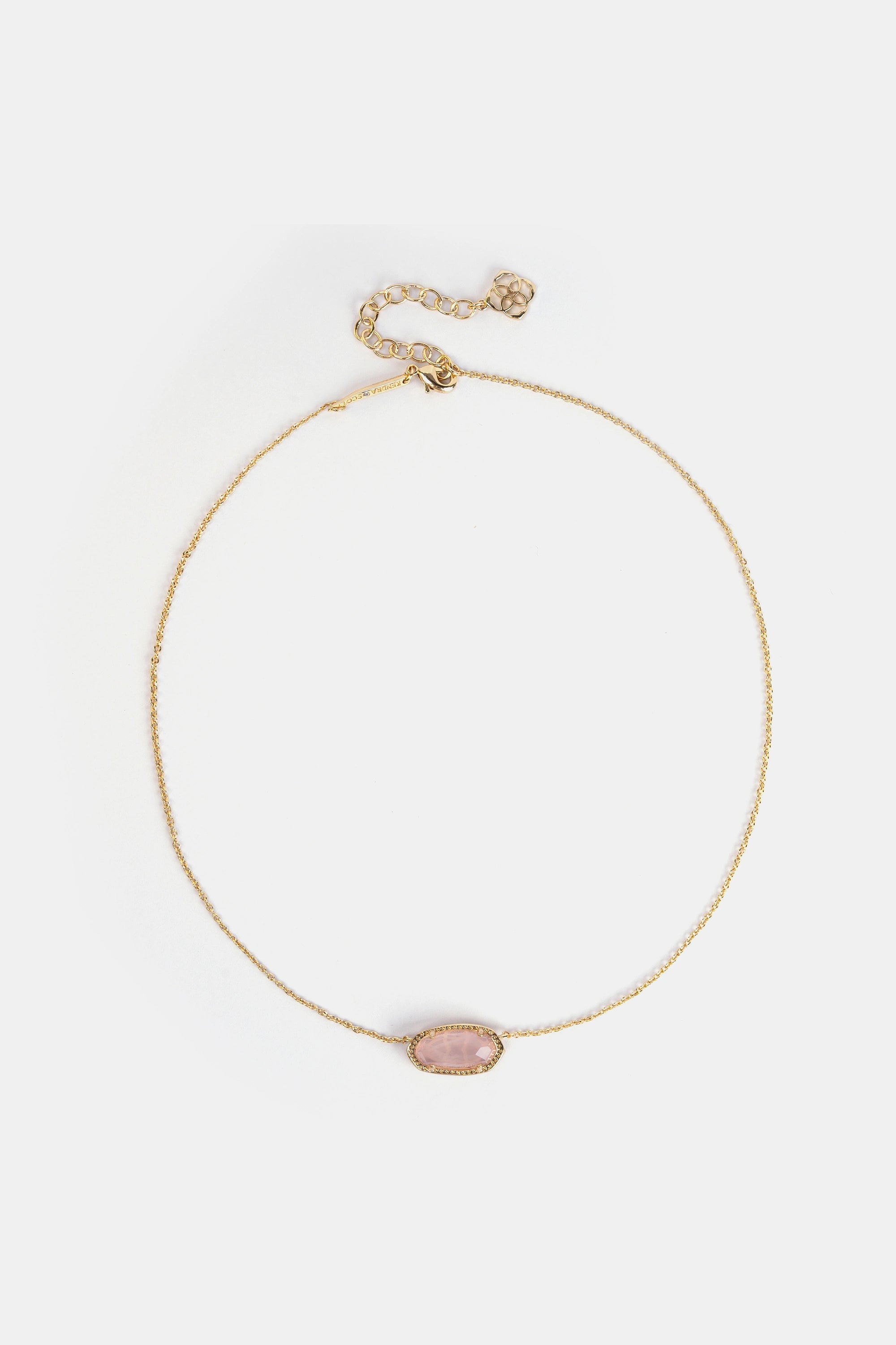 Rose quartz necklace with gold extender chain and pendant – Velvet Luminance
