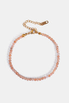 strawberry quartz beaded bracelet with 18k gold clasp – Velvet Luminance