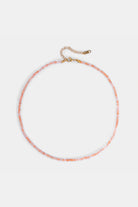 strawberry quartz beaded necklace with 18k gold-plated clasp – Velvet Luminance