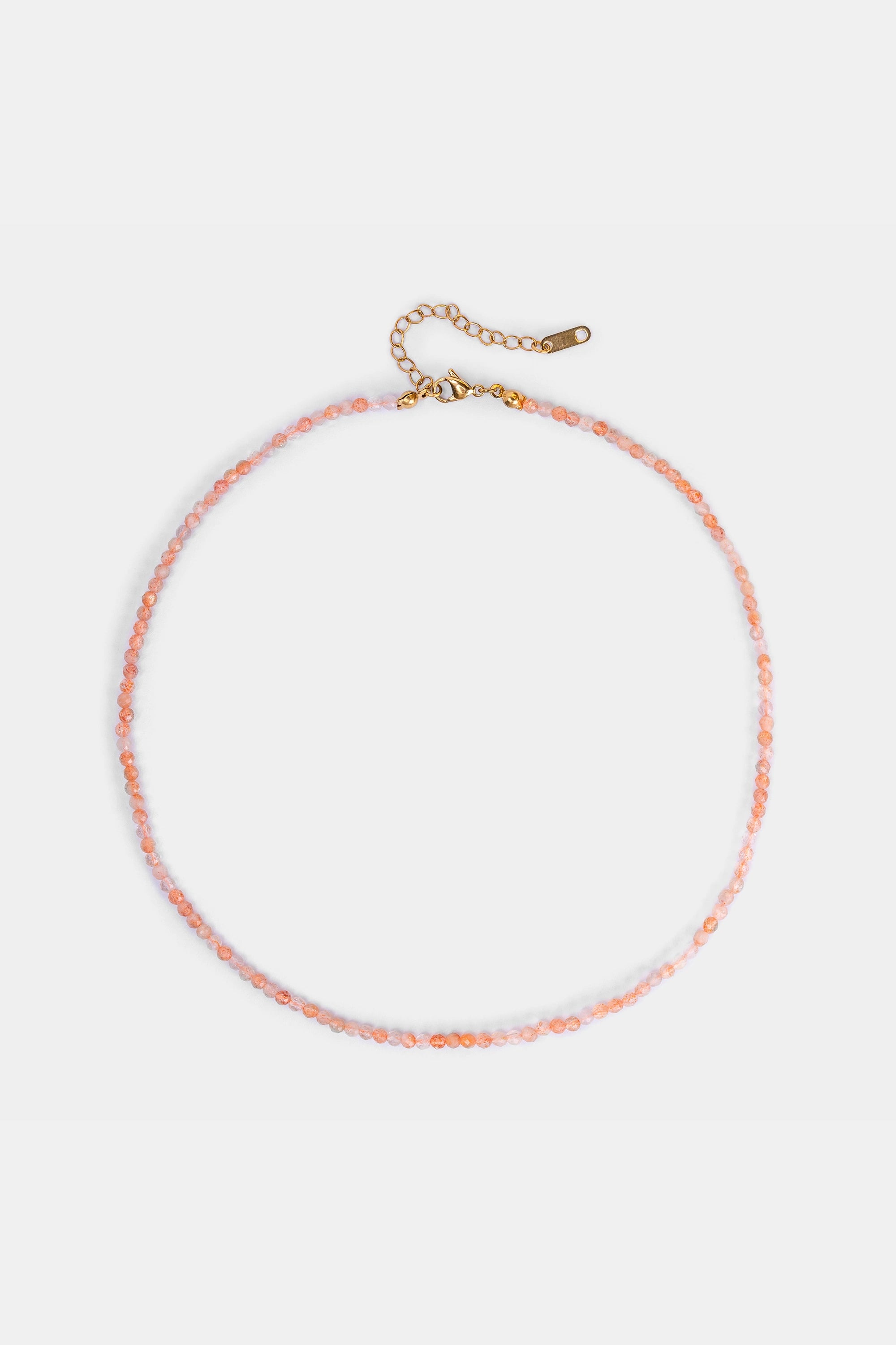 strawberry quartz beaded necklace with 18k gold-plated clasp – Velvet Luminance