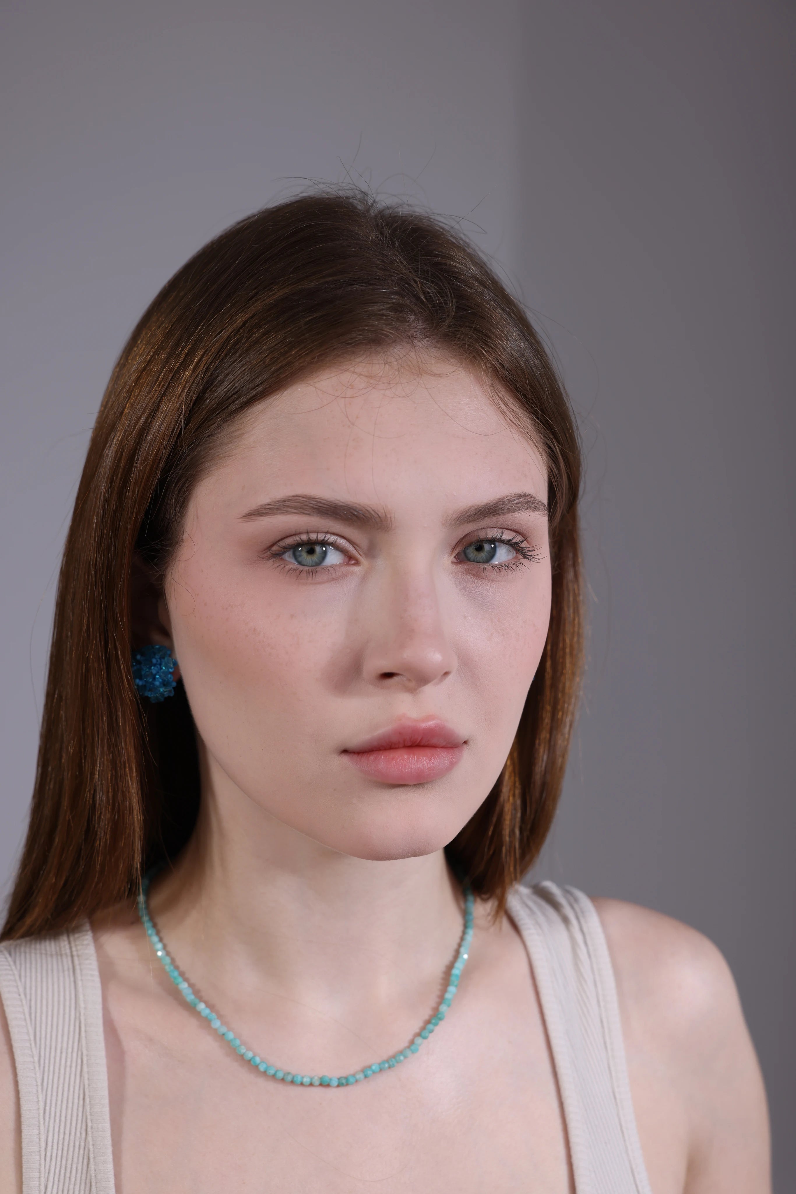 amazonite necklace portrait – gift for her