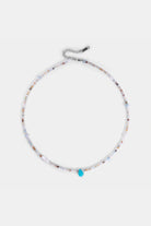 natural gemstone beaded necklace with turquoise teardrop pendant – Velvet Luminance
