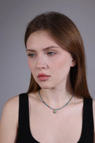 urquoise heart beaded choker for layering – portrait