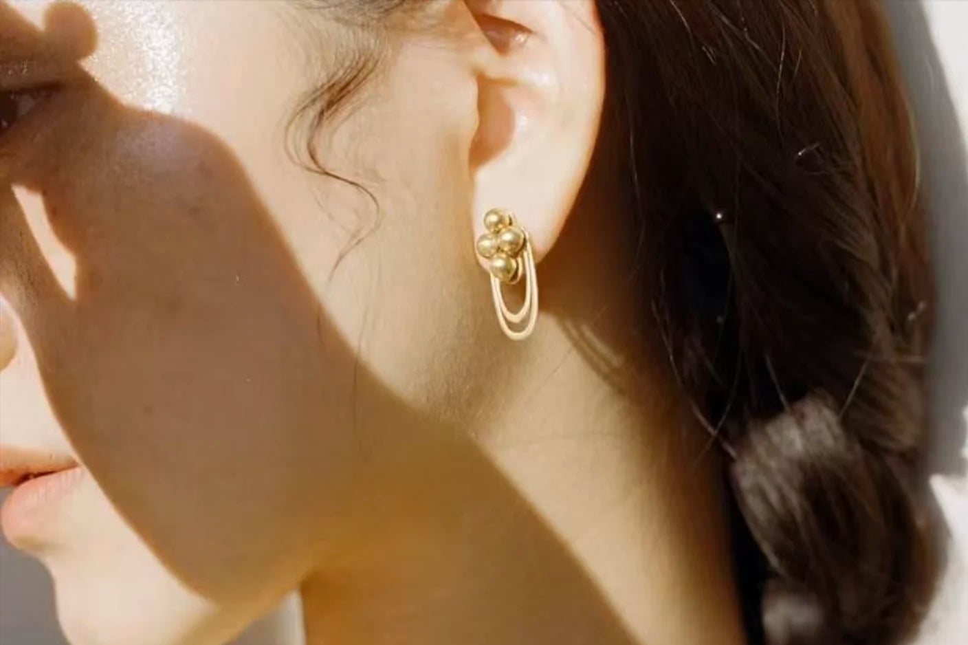 Velvet Luminance sustainable 18K gold plated earrings, crafted with natural gemstones and recycled materials for eco-conscious jewelry