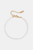 white agate beaded bracelet with 18k gold clasp – Velvet Luminance