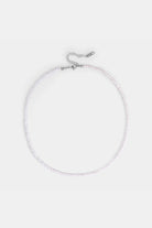 white agate beaded necklace with silver-tone clasp – Velvet Luminance