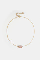 rose quartz pendant necklace with gold extender chain – Velvet Luminance